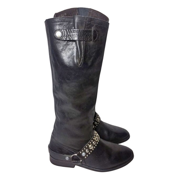 Golden Goose Black Leather Motorcycle Boots Size 6 - Picture 4 of 8